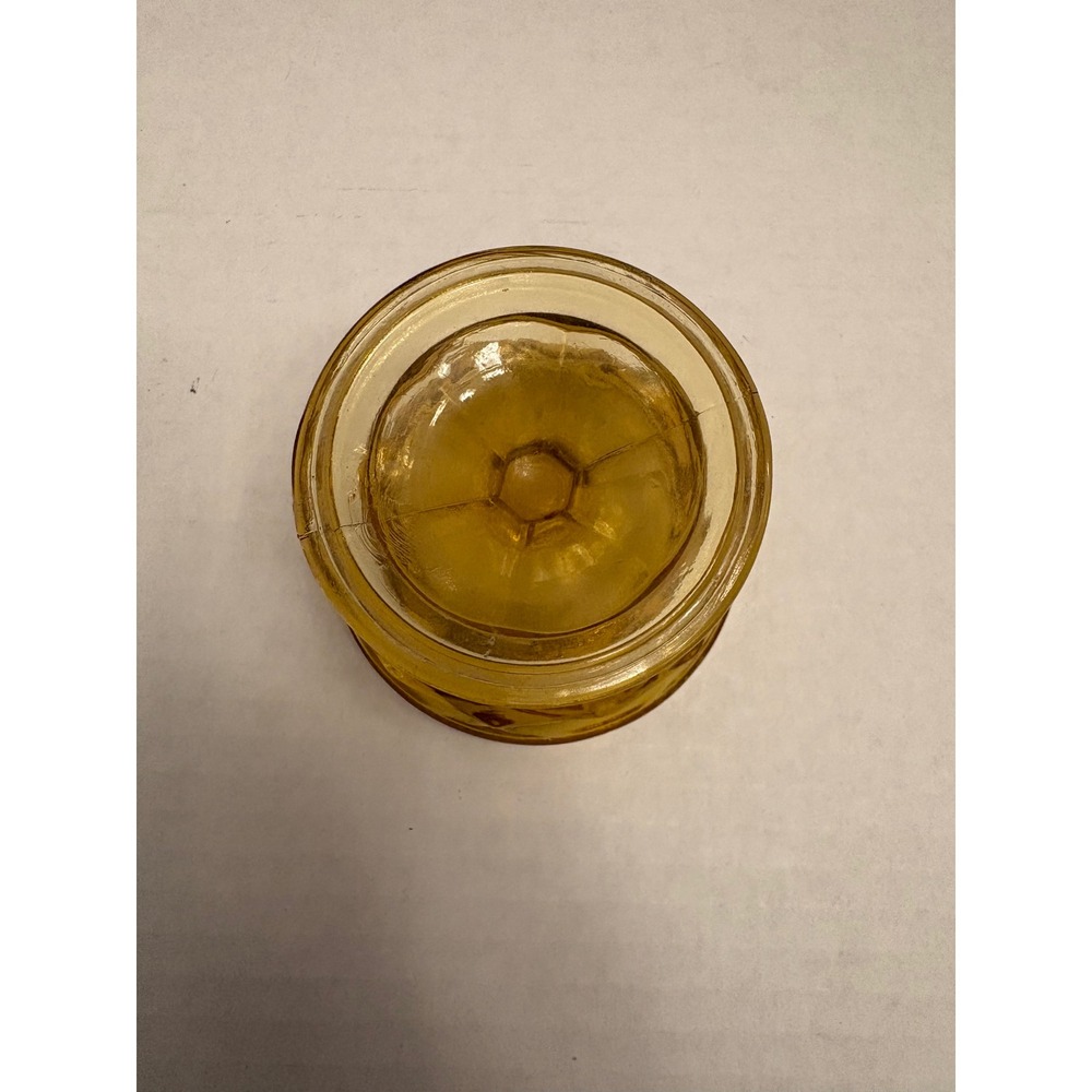 Vintage Amber Glass Pedestal Dessert Bowl Footed Sherbet Cup Paneled Honey‎ Gold - Picture 3 of 5